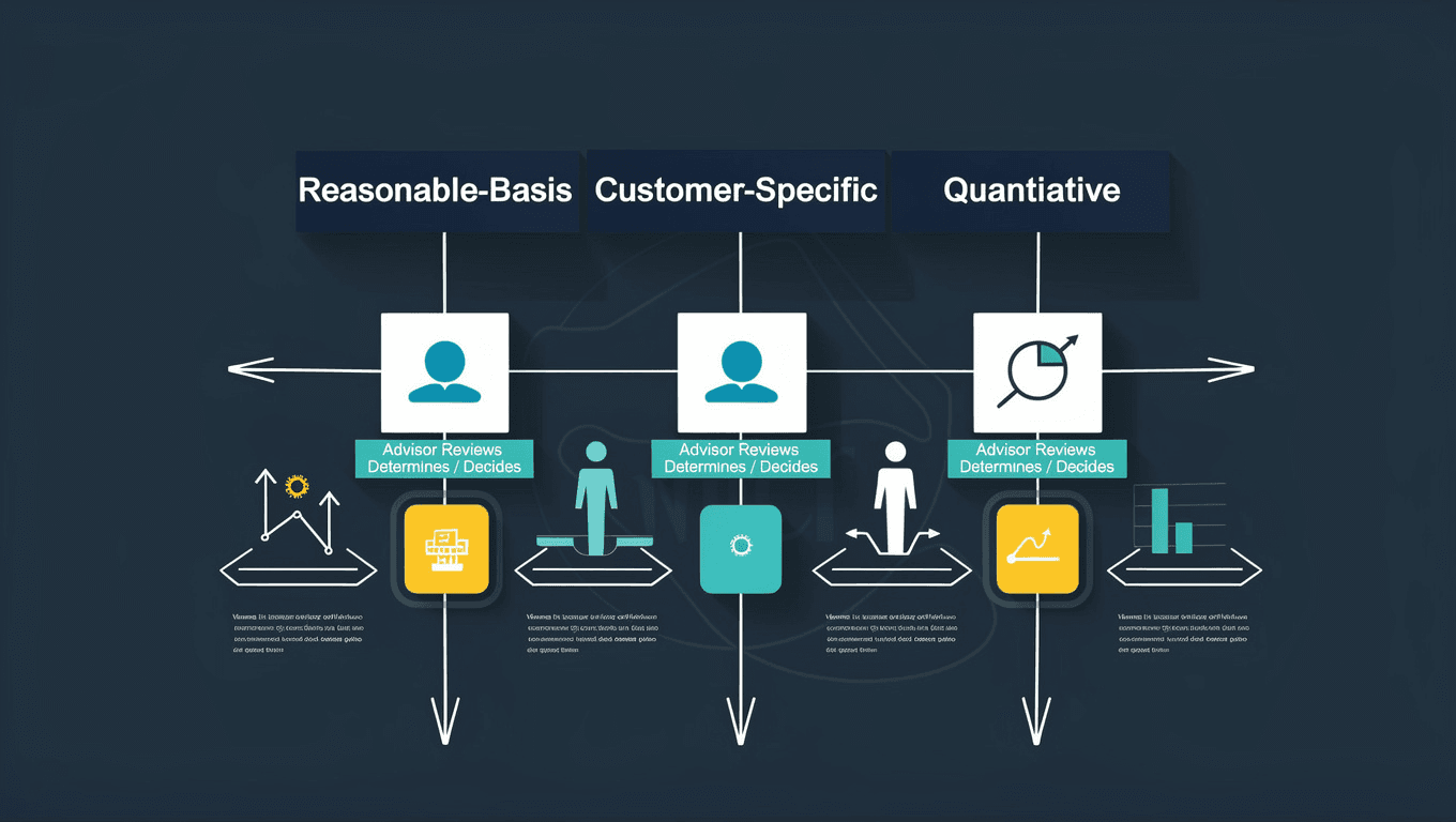 Three-prong analysis framework flowchart showing advisor decision points